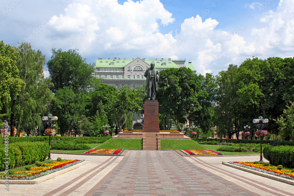 Taras Shevchenko monument in the park, Kyiv, Ukraine
