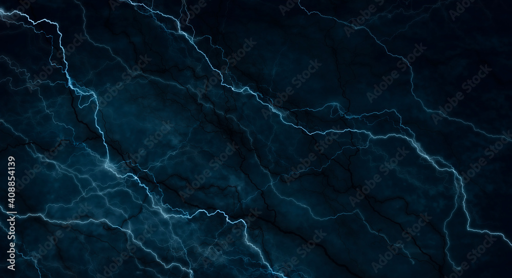 Dark abstraction with lightning and lines. Marble texture, decorative dark stone. Blue neon. Dark abstraction with lightning and lines. Marble texture, decorative dark stone. Blue neon.
