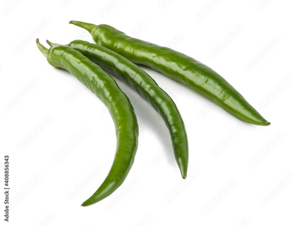 Small peppers isolated on a white background. View from another angle in the portfolio. Small peppers isolated on a white background. View from another angle in the portfolio.