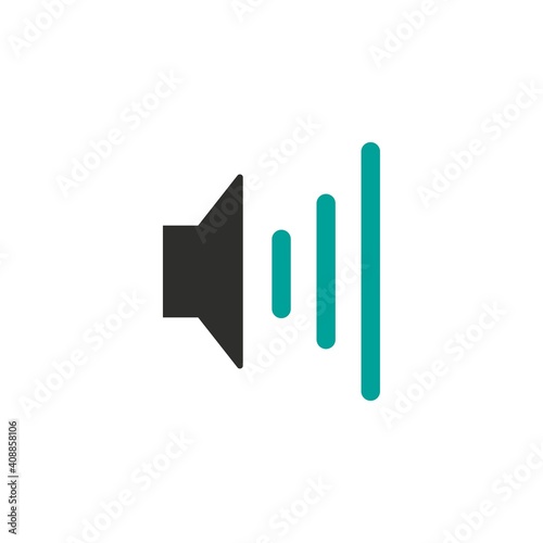 Volume icon. Audio speaker symbol. Sound sign. Flat design.