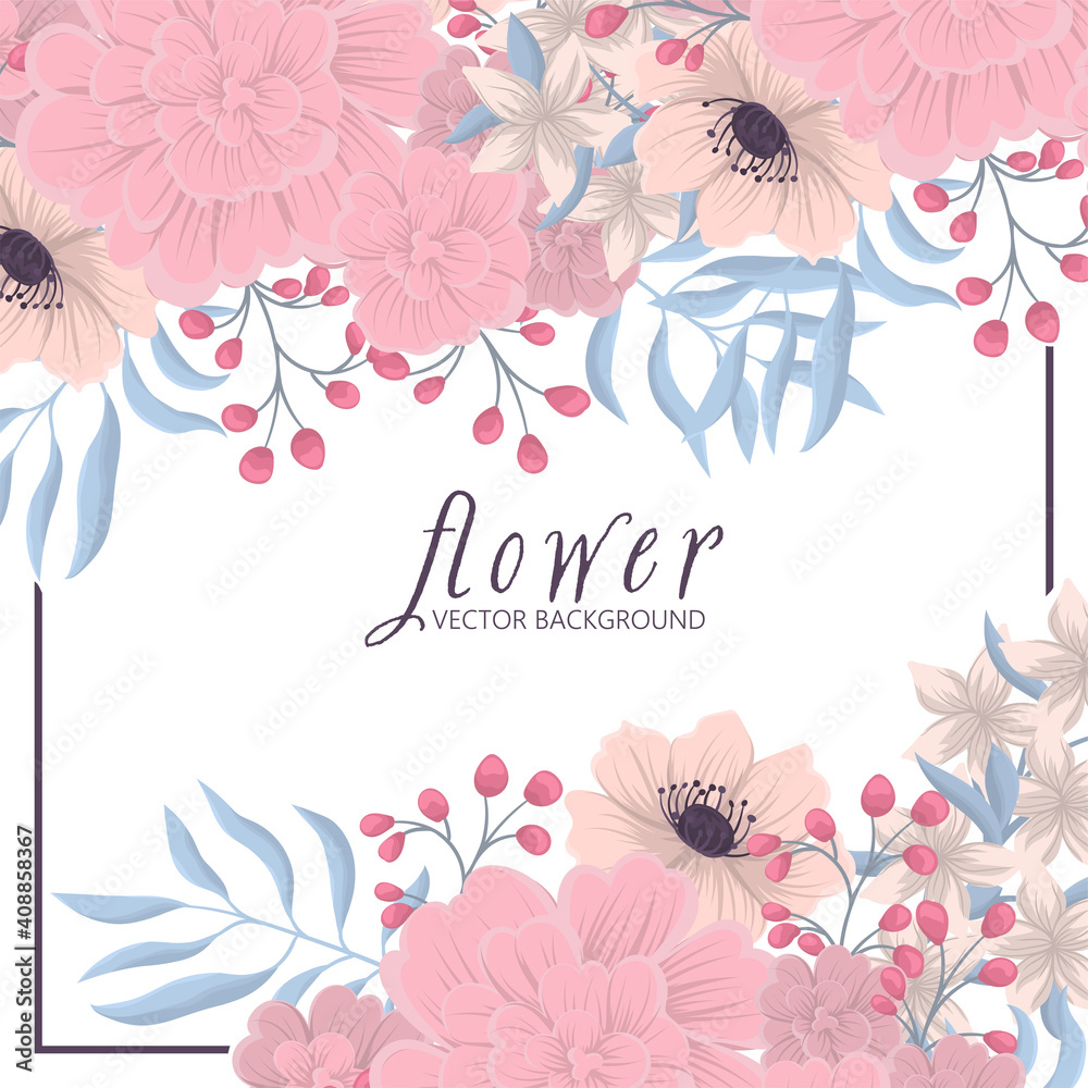 Vector illustration of a beautiful floral border