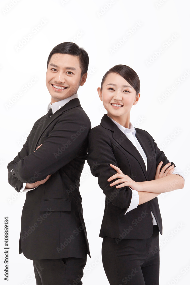 Young business man and woman portrait Young business man and woman portrait
