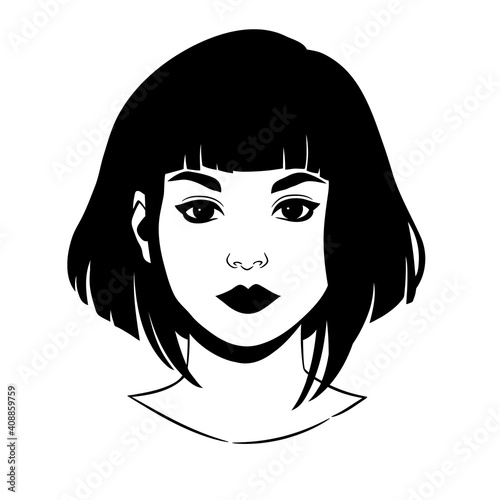portrait of a beautiful girl with short haircut