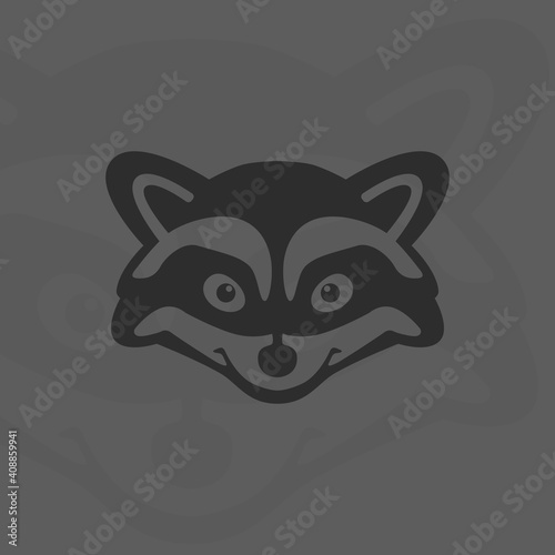 Logotype raccoon. Vector raccoon illustration. Isolated vector sign symbol.