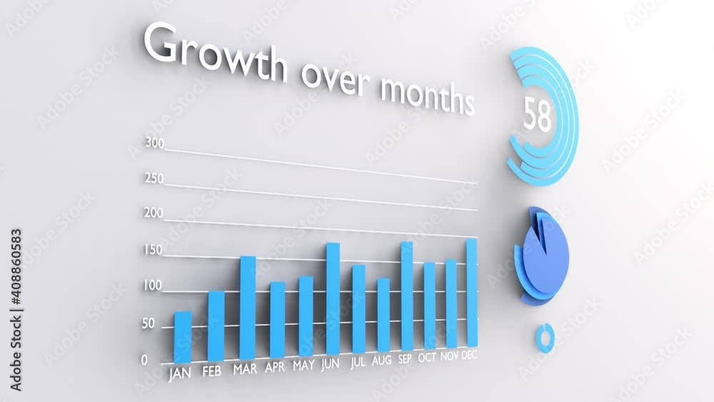 animated infographics 3d visualization of graphs