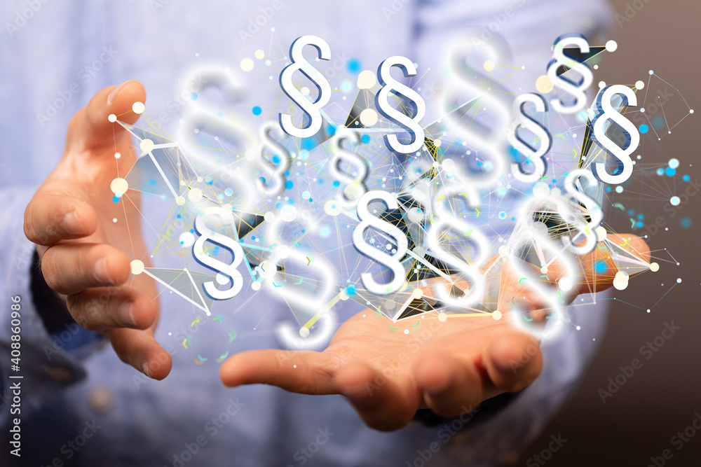 Law paragraph digital hologram background 3D rendering Law paragraph digital hologram background 3D rendering