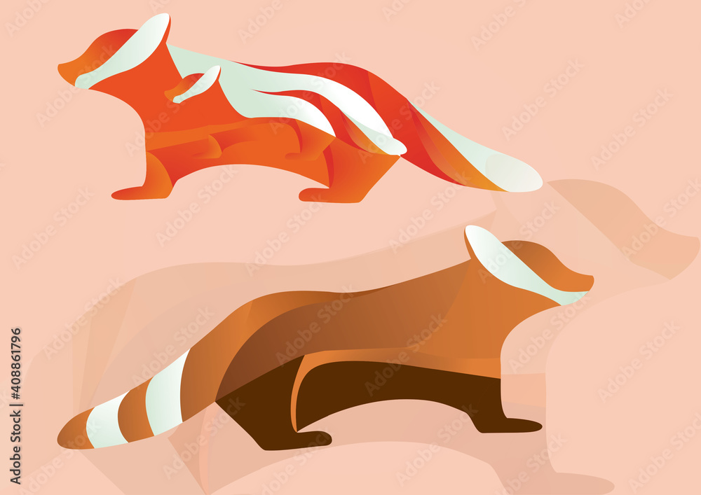 Vector illustration of raccoon. Isolated vector sign symbol. Vector illustration of raccoon. Isolated vector sign symbol.