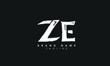 Alphabet letters Initials Monogram logo ZE, EZ, Z and E, Alphabet Letters ZE minimalist logo design in a simple yet elegant font, Unique modern creative minimal circular shaped fashion brands