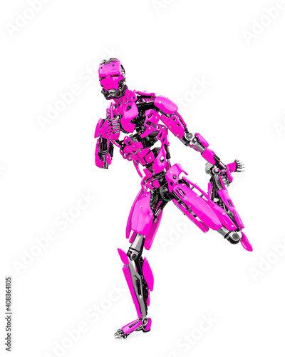 master cyber robot is dancing