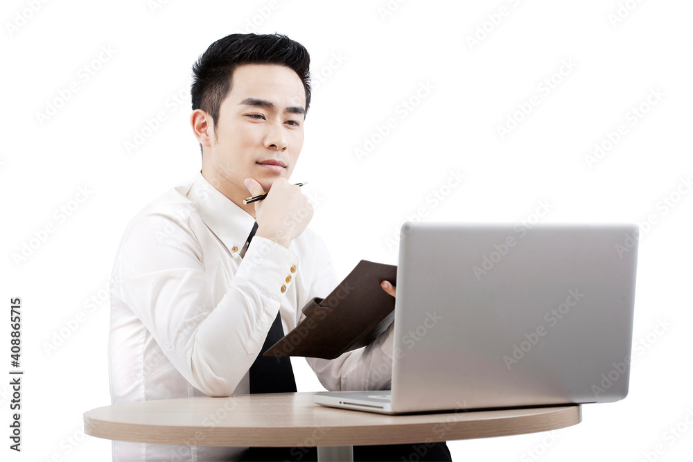 Business people and computer Business people and computer