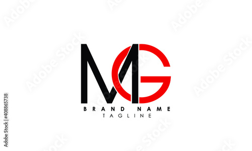 Alphabet letters Initials Monogram logo MG, GM, M and G, Alphabet Letters MG minimalist logo design in a simple yet elegant font, Unique modern creative minimal circular shaped fashion brands