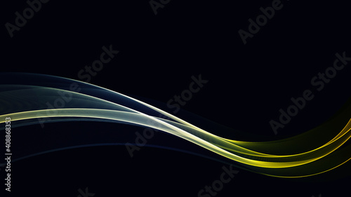 Colorful smoke on the black background Abstract wave flow background
