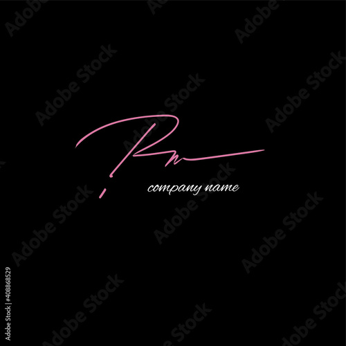 rn beauty monogram and elegant logo design