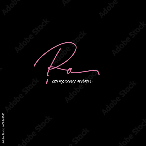 ro beauty monogram and elegant logo design