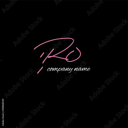 ro beauty monogram and elegant logo design