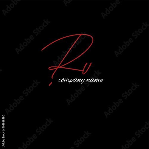 ru beauty monogram and elegant logo design