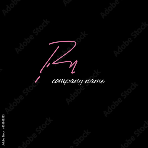 rv beauty monogram and elegant logo design