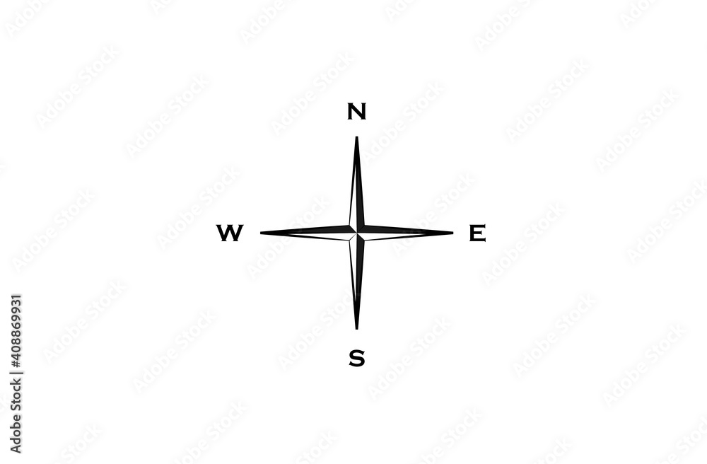 Compass on white background. Vector drawing.