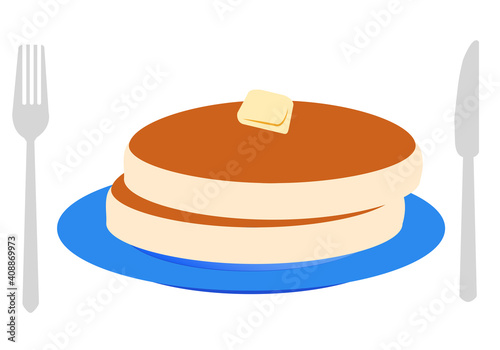 バターパンケーキイラスト