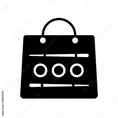 Sushi delivery glyph icon. Bag for sushi delivery