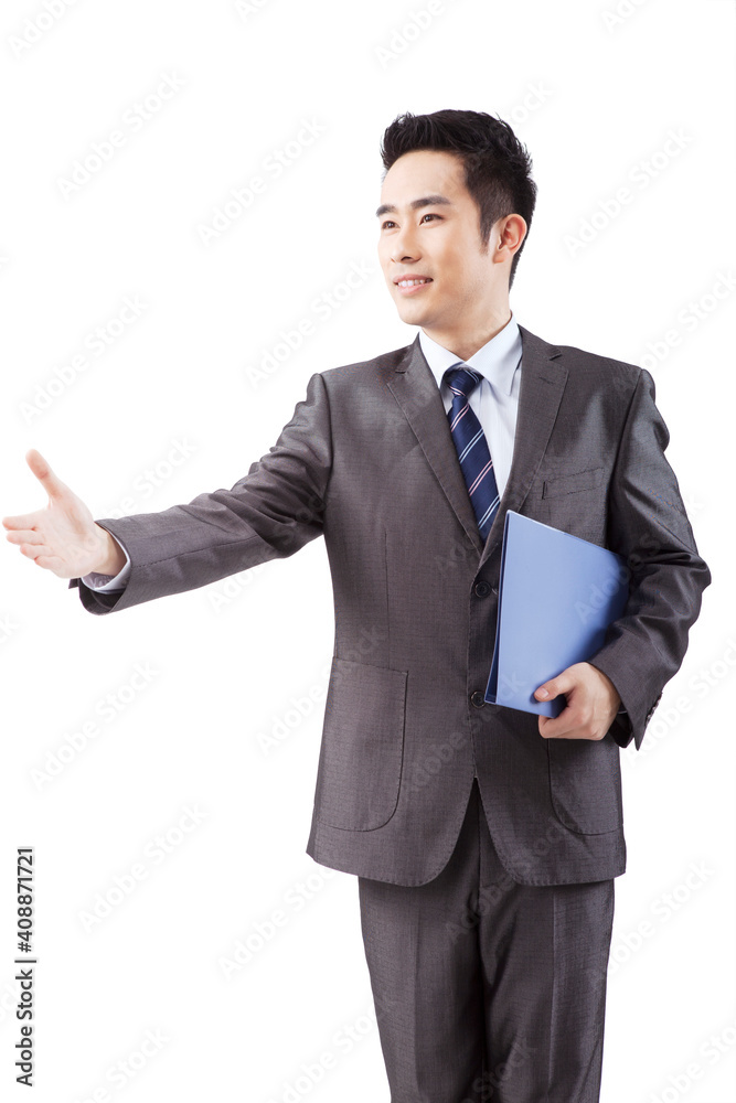 Business people holding a folder Business people holding a folder