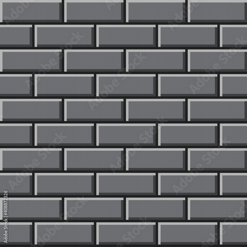 Gray brick texture pixel art. Vector picture.
