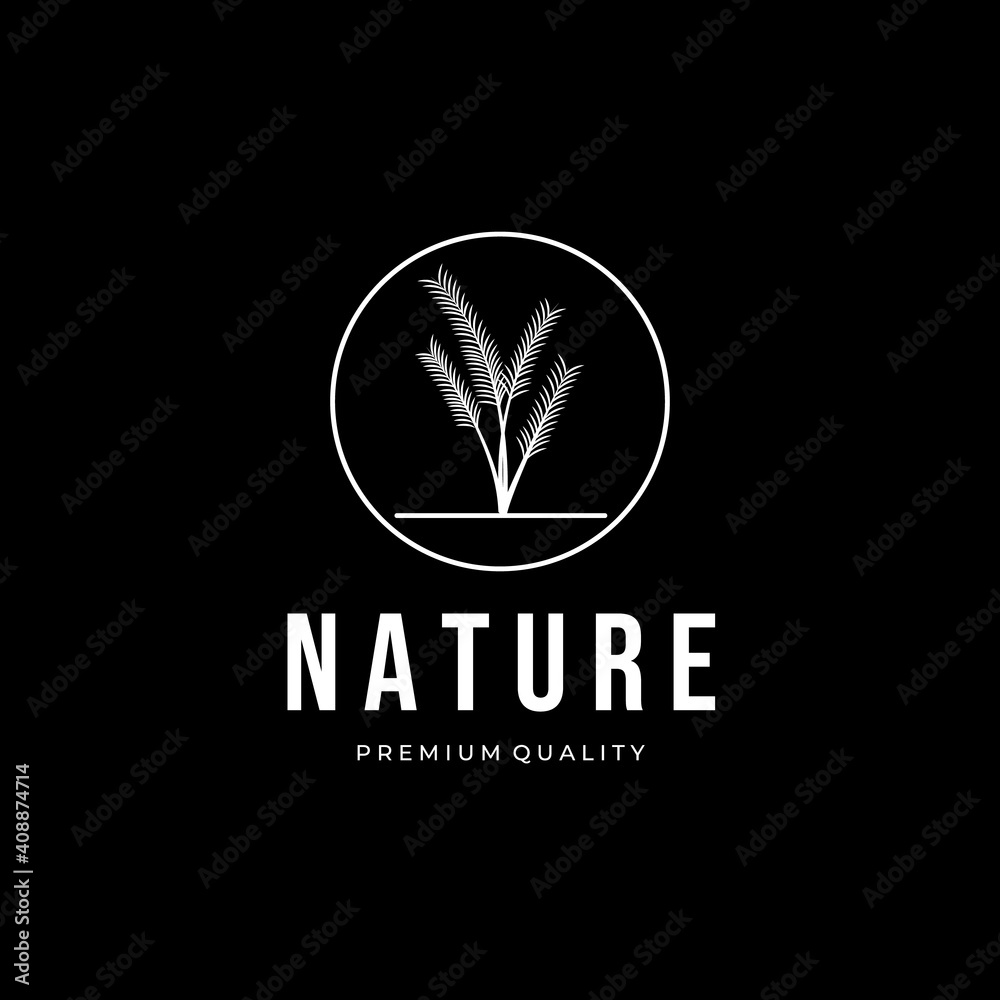 premium nature logo design minimalist vector illustration