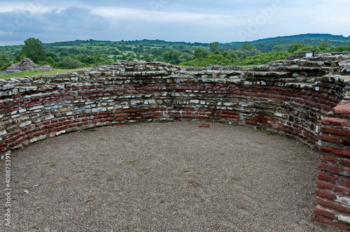 View of some of the preserved ruins of the ancient Roman complex of palaces and temples Felix Romuliana, built in 3rd and 4th century AD by Roman Emperor Galerius, Serbia