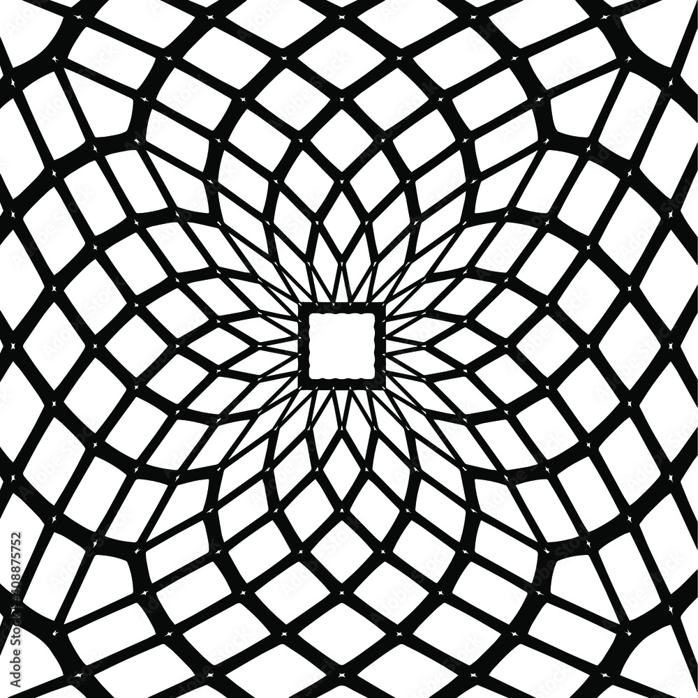 Obraz premium Geometric vector pattern with triangular elements. abstract ornament for wallpapers and backgrounds. Black and white colors. 