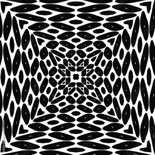 Geometric vector pattern with triangular elements. abstract ornament for wallpapers and backgrounds. Black and white colors. 