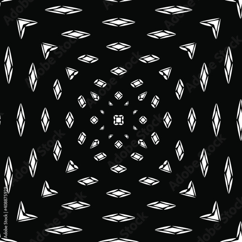 Geometric vector pattern with triangular elements. abstract ornament for wallpapers and backgrounds. Black and white colors. 