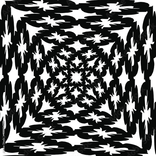 Geometric vector pattern with triangular elements. abstract ornament for wallpapers and backgrounds. Black and white colors. 