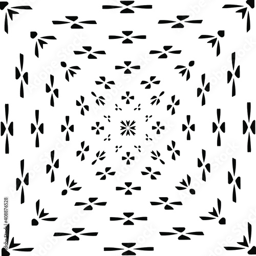 Geometric vector pattern with triangular elements. abstract ornament for wallpapers and backgrounds. Black and white colors. 
