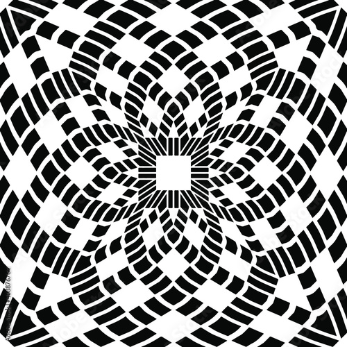 Geometric vector pattern with triangular elements. abstract ornament for wallpapers and backgrounds. Black and white colors. 