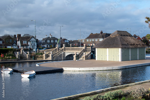 The Venetian Waterways in Great Yarmouth, Norfolk, UK, during lockdown January 2021