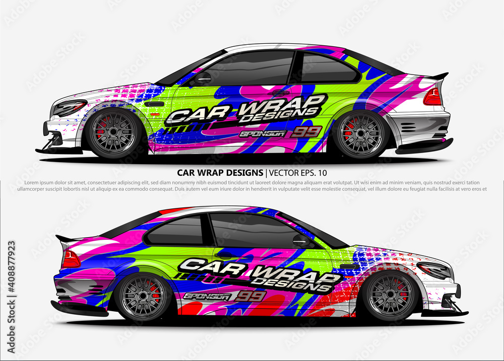 vehicle graphic kit vector. Modern abstract background for car wrap branding and automobile sticker decals livery
