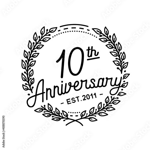 10 years anniversary celebrations design template. 10th logo. Vector and illustrations.