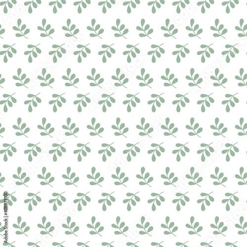 Seamless vector background. Cute pictures of green foliage leaves.Children s print in soft pastel colors.Boho style.For fabrics  coatings  textiles  covers  notebooks  wrapping paper  scrapbooking etc