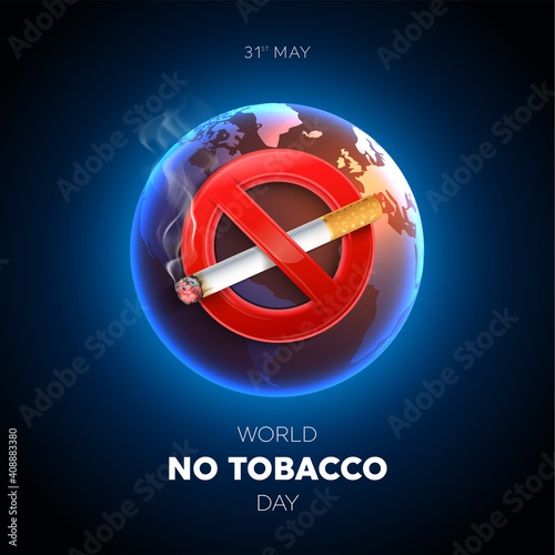 May 31st World No Tobacco Day. No Smoking Day Awareness. Poison of cigarette. Vector. Illustration.