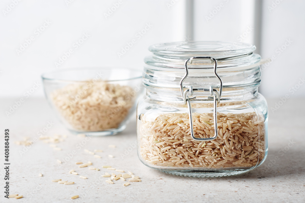 Dried brown rice. Dried brown rice.