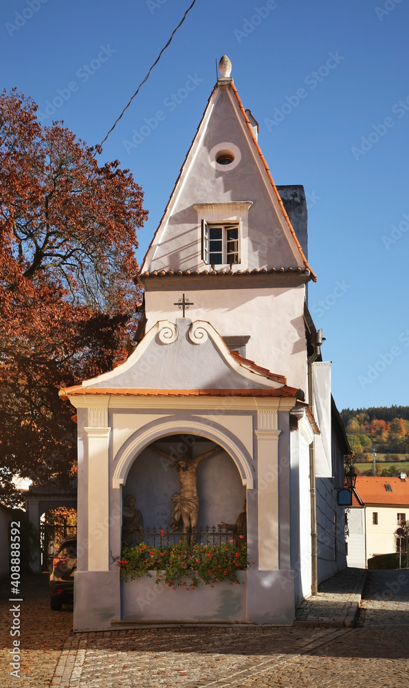 Chapel at Linecka street in Cesky Krumlov. Czech republic