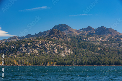 Sunny view of the Eldorado mountain in Lake Tahoe area