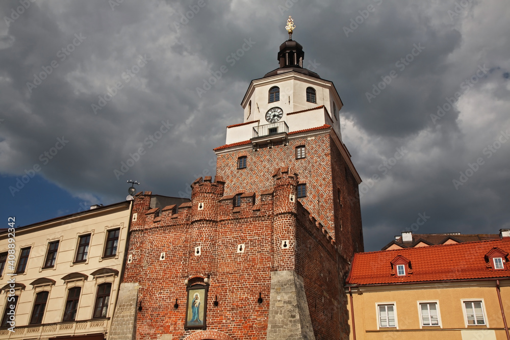 Krakow gate (Brama Krakowska) in Lublin. Poland