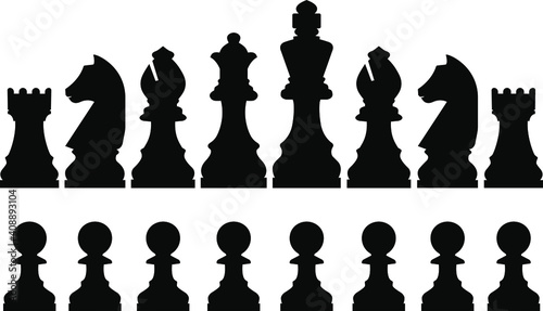 Chess pieces realistic vector graphics