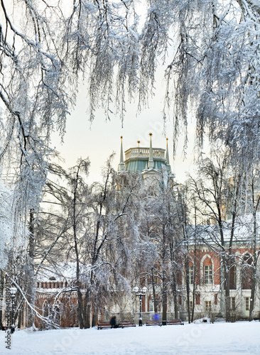 Grand palace in Tsaritsyno. Moscow. Russia photo