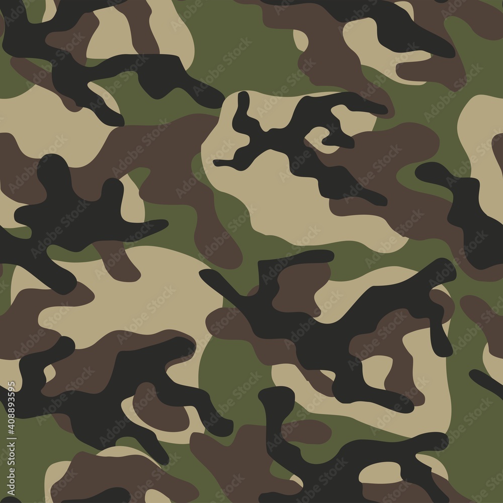 Fototapeta premium Abstract camo army patterned textile. Forest background. Vector.