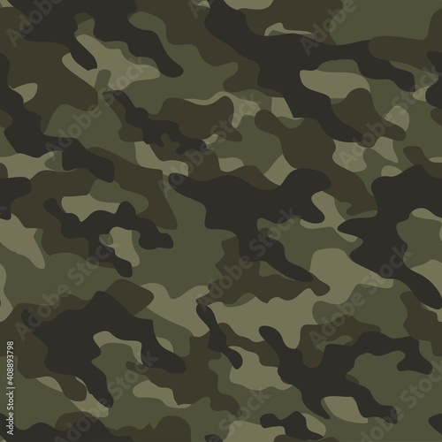 military camouflage vector seamless pattern green