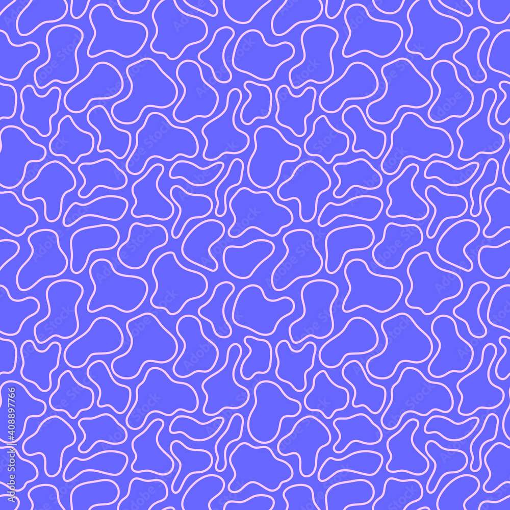 Colored abstract seamless pattern. Simple repeating illustration. Linear drawing with spots. Pink lines on blue background. Vector endless texture for wrapping paper, textile, wallpaper, fabric. Colored abstract seamless pattern. Simple repeating illustration. Linear drawing with spots. Pink lines on blue background. Vector endless texture for wrapping paper, textile, wallpaper, fabric.