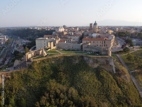 Ortona, Chieti, Abruzzo, Italy: Aerial view of the ancient Aragonese Castle on the shore of the Adriatic Sea photo