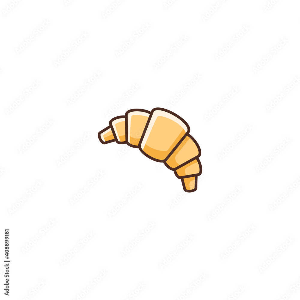 Illustration of Croissant Bread Filled Color Icon - Fast Food Icon Set Vector Illustration Design. Illustration of Croissant Bread Filled Color Icon - Fast Food Icon Set Vector Illustration Design.